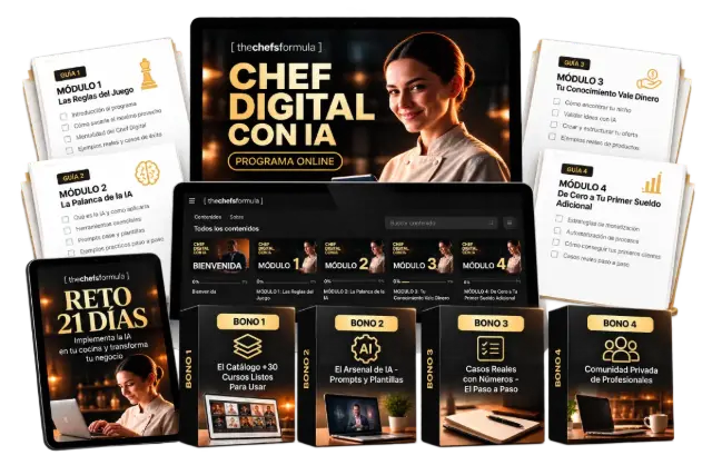 Mockup principal Chef Digital con IA